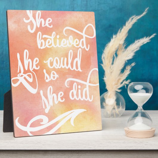 彼女はで信じきるようにした フォトプラーク (側面)