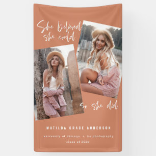 彼女はで信じきるように卒業バンを卒業した 横断幕