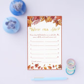 彼女はどこにいた？ 秋のブライダルシャワーゲーム フライヤー (シングル)