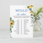 彼女はどちらがいい？ - ヒマワリのブライダルシャワー 招待状 (スタンド正面)