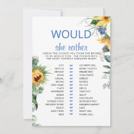 彼女はどちらがいい？ - ヒマワリのブライダルシャワー 招待状