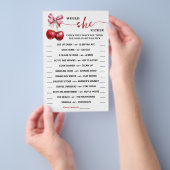 彼女はむしろさくらんぼの赤ちゃんシャワーゲームカード チラシ (ハンドル)