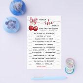 彼女はむしろさくらんぼの赤ちゃんシャワーゲームカード チラシ (シングル)