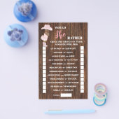 彼女はむしろオウム女性のカーボーイの赤ちゃんシャワーゲームカード チラシ (シングル)