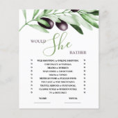 彼女はむしろオリーブの枝のブライダルシャワーゲーム (正面)