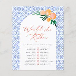 彼女はむしろオレンジ色のスピリッツブライダルシャワーゲーム