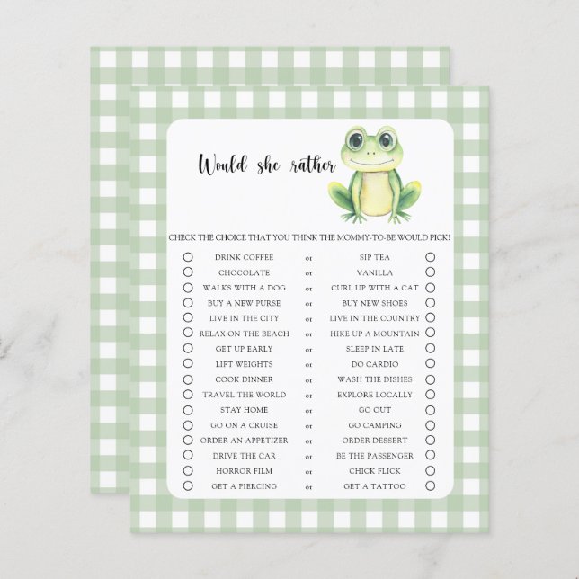 彼女はむしろカエルの赤ちゃんシャワーをゲームする (正面/裏面)