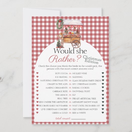 彼女はむしろカントリーマーケットブライダルのゲームカードを望む 招待状 (正面)