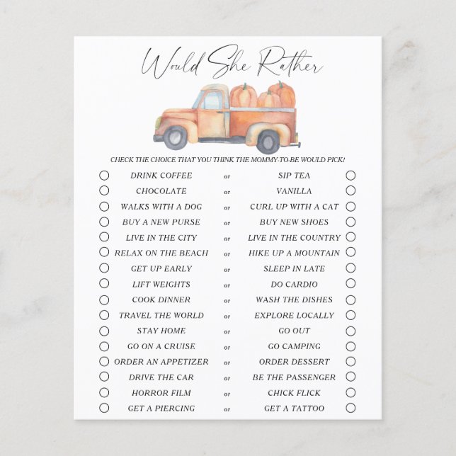 彼女はむしろゲームをする – パンプキントラック (正面)