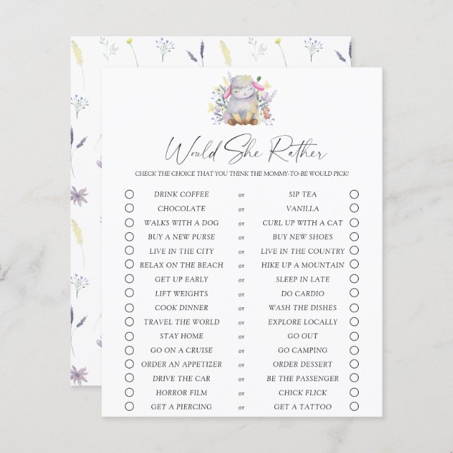 彼女はむしろゲームをする – ベビー子羊 (正面/裏面)