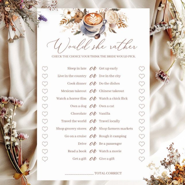 彼女はむしろコーヒーブライダルシャワーゲーム (クリエイターアップロード済み)