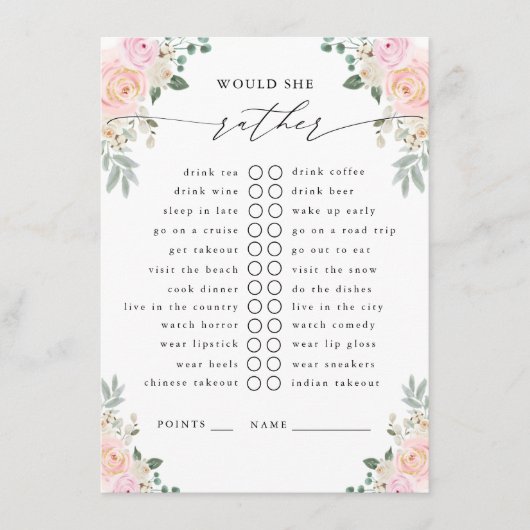 彼女はむしろシャンパンのフローラパーティーゲーム エンクロージャーカード (正面)