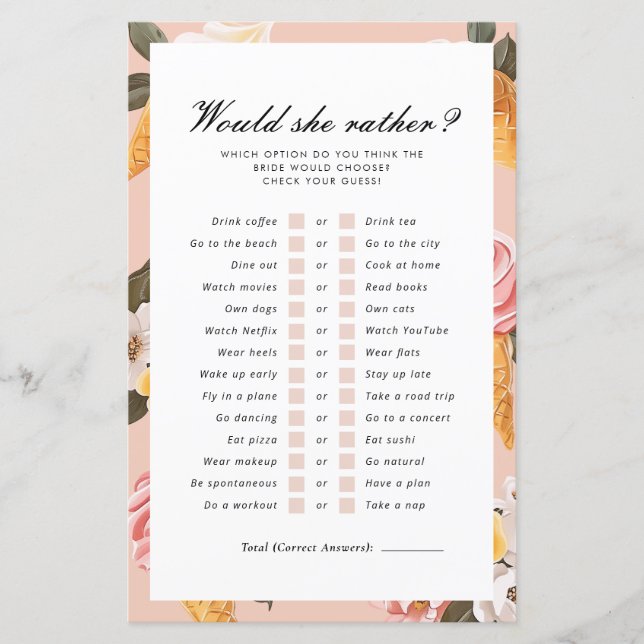 彼女はむしろスクープブライダルシャワーゲームを (正面)