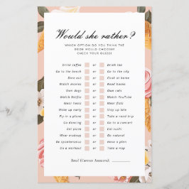 彼女はむしろスクープブライダルシャワーゲームを