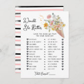 彼女はむしろスクープブライダルシャワーゲームを 招待状 (正面/裏面)