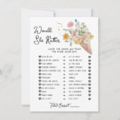 彼女はむしろスクープブライダルシャワーゲームを 招待状 (正面)