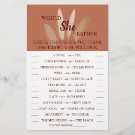 彼女はむしろパンパブライダルシャワーゲームカード チラシ