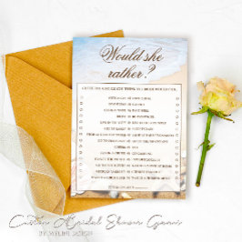 彼女はむしろヒトデのブライダルシャワーのゲームカード 招待状