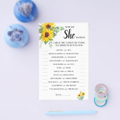 彼女はむしろヒマワリのブライダルシャワーのゲームカード チラシ (シングル)