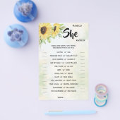 彼女はむしろヒマワリのブライダルシャワーのゲームカード チラシ (シングル)