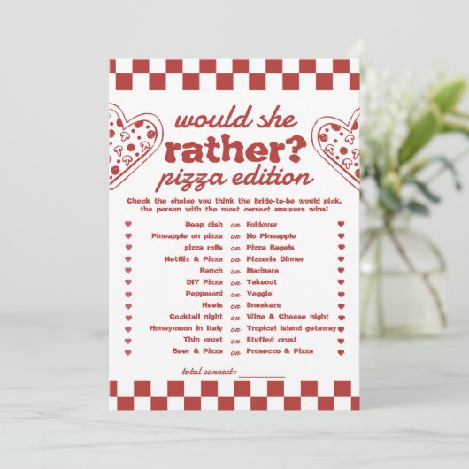 彼女はむしろピザのバチェロレッテゲームカード 招待状 (スタンド正面)