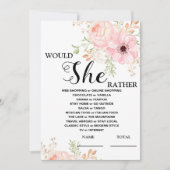 彼女はむしろピンクのフローラブライダルゲーム 招待状 (正面)