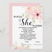 彼女はむしろピンクのフローラブライダルゲーム 招待状 (正面/裏面)