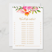 彼女はむしろピンクのフローラブライダルシャワーゲーム 招待状 (正面)