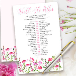 彼女はむしろピンクのワイルドフラワーシャワークイズの試合をするだろうか