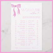 彼女はむしろピンクの弓のブライダルシャワーゲーム