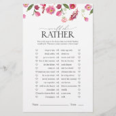 彼女はむしろピンクの花のブライダルシャワーゲーム (正面)