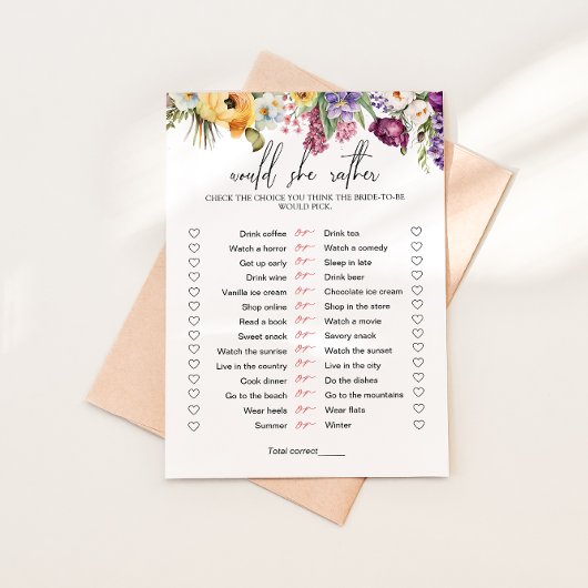 彼女はむしろフローラブライダルシャワーゲーム 招待状