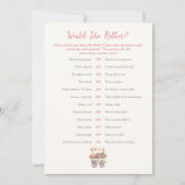 彼女はむしろブライダルシャワーのゲームカードを販売する 招待状 (正面)