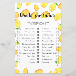 彼女はむしろブライダルシャワーゲームのレモン