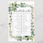 彼女はむしろブライダルシャワーゲームの緑の金ゴールド (正面)