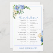 彼女はむしろブライダルシャワーゲーム印刷を (正面/裏面)