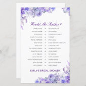 彼女はむしろブライダルシャワーゲーム印刷を (正面/裏面)