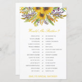 彼女はむしろブライダルシャワーゲーム印刷を (正面/裏面)