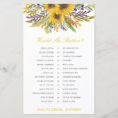 彼女はむしろブライダルシャワーゲーム印刷を (正面)