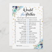 彼女はむしろブライダルシャワーゲーム旅行ブルー 招待状 (正面/裏面)