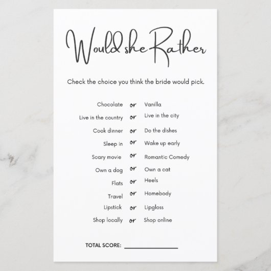 彼女はむしろブライダルシャワーゲーム (正面)