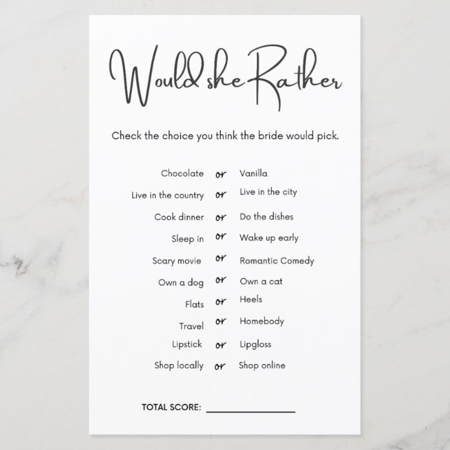 彼女はむしろブライダルシャワーゲーム (正面)