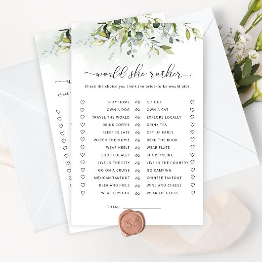 彼女はむしろブライダルシャワーゲーム