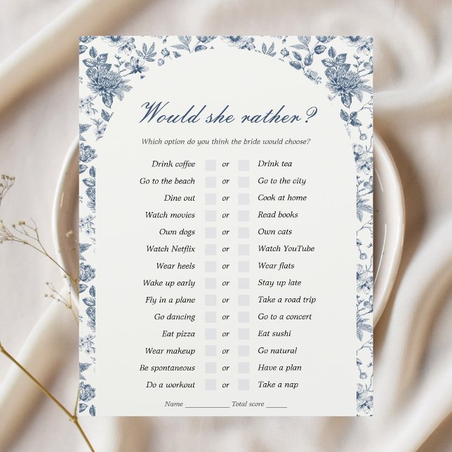 彼女はむしろブライダルシャワーゲームchinoiserieだろう (would she rather bridal shower game that matches something blue before i do theme blue chinoiserie
)