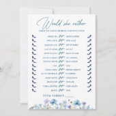 彼女はむしろブライダルシャワーフローラのゲームカード 招待状 (正面)