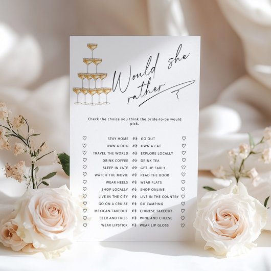 彼女はむしろプロセッコのブライダルシャワーゲーム