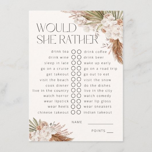 彼女はむしろボヘミアのフローラと羽毛を エンクロージャーカード (正面)