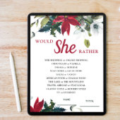 彼女はむしろポインセチアブライダルシャワーゲーム 招待状