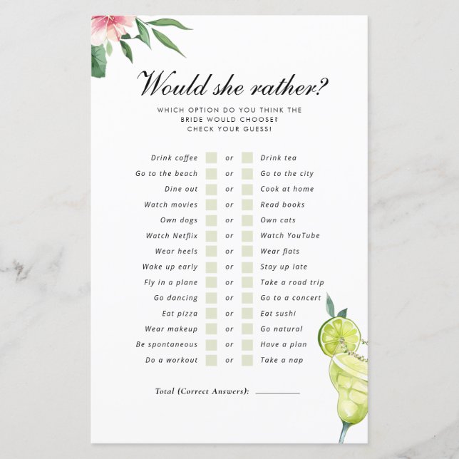 彼女はむしろマルガリータのメキシコのブライダルゲーム (正面)