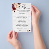 彼女はむしろマルサラのブライダルシャワーのゲームカード チラシ (ハンドル)